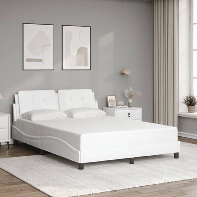 vidaXL Cadre de lit avec LED sans matelas blanc 120x200 cm