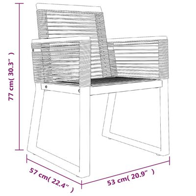 vidaXL Ensemble à manger de jardin 7 pcs Noir Rotin PVC