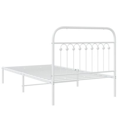 vidaXL Cadre de lit métal sans matelas et tête de lit blanc 100x200 cm