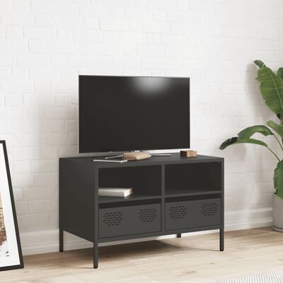 vidaXL Meuble TV noir 68x39x43,5 cm acier laminé à froid