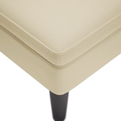 vidaXL Fauteuil long avec coussin et accoudoir droit crème tissu