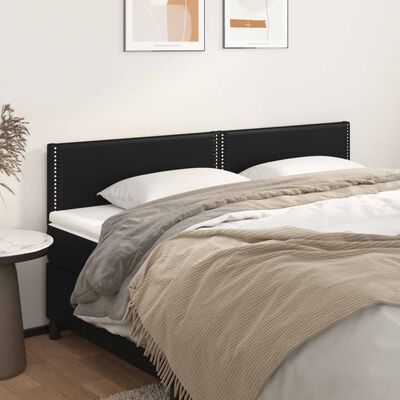 vidaXL Têtes de lit 2 pcs Noir 80x5x78/88 cm Similicuir