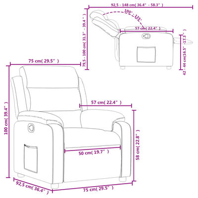 vidaXL Fauteuil inclinable Rouge bordeaux Tissu