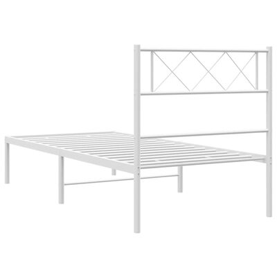 vidaXL Cadre de lit métal sans matelas et tête de lit blanc 100x190 cm