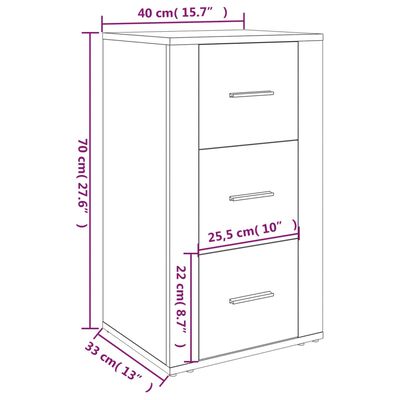 vidaXL Buffet Gris béton 40x33x70 cm Bois d'ingénierie