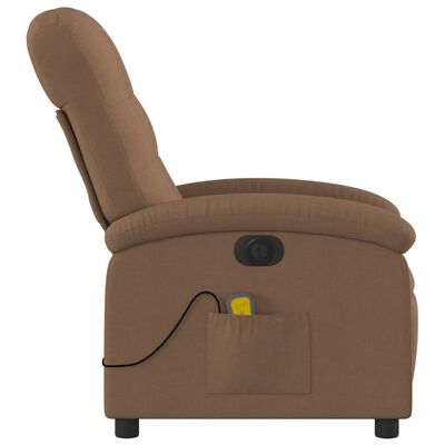 vidaXL Fauteuil inclinable de massage électrique marron tissu