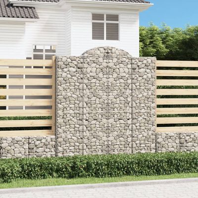 vidaXL Paniers à gabions arqués 11 pcs 200x50x220/240 cm Fer galvanisé