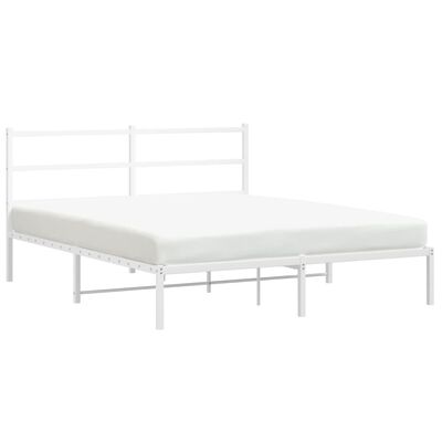 vidaXL Cadre de lit métal sans matelas et tête de lit blanc 150x200 cm