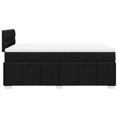 vidaXL Sommier à lattes de lit avec matelas Noir 120x200 cm Tissu