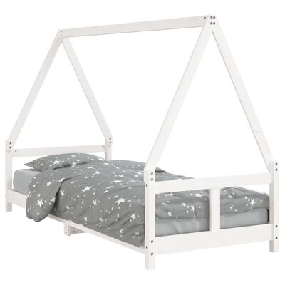 vidaXL Cadre de lit pour enfants blanc 80x200 cm bois de pin massif