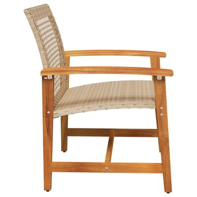 vidaXL Chaises de jardin lot de 2 beige résine tressée bois d’acacia