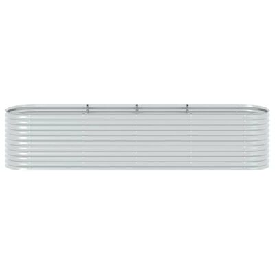 vidaXL Lit surélevé de jardin 400x80x81 cm Acier galvanisé Argenté