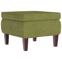 vidaXL Tabouret avec pieds en bois Vert clair Velours