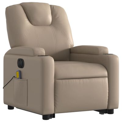 vidaXL Fauteuil inclinable de massage électrique cappuccino similicuir