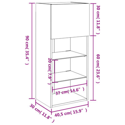 vidaXL Meubles TV avec lumières LED 2 pcs gris béton 40,5x30x90 cm