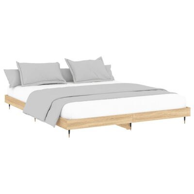 vidaXL Cadre de lit sans matelas chêne sonoma 200x200 cm