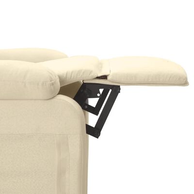 vidaXL Fauteuil inclinable Crème Tissu