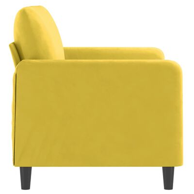 vidaXL Canapé à 2 places Jaune 120 cm Velours