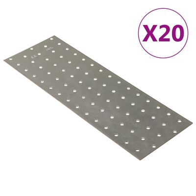 vidaXL Plaques perforées 20 pcs 2 mm 300x100 mm acier galvanisé