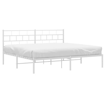 vidaXL Cadre de lit métal sans matelas et tête de lit blanc 183x213 cm