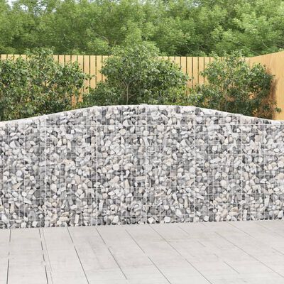 vidaXL Paniers à gabions arqués 2 pcs 400x30x100/120 cm Fer galvanisé