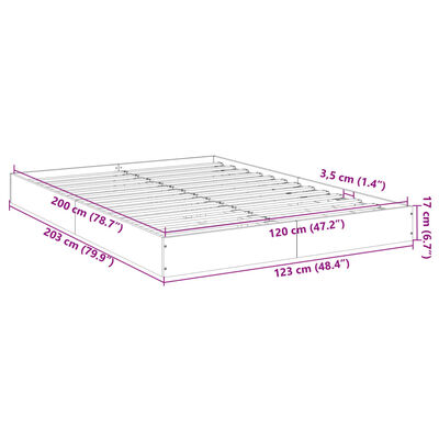 vidaXL Cadre de lit sans matelas chêne fumé 120x200 cm bois ingénierie