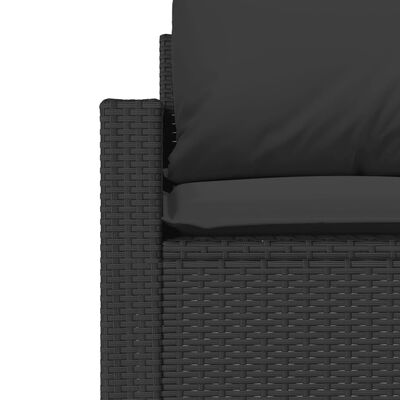 vidaXL Salon de jardin 4 pcs avec coussins noir résine tressée