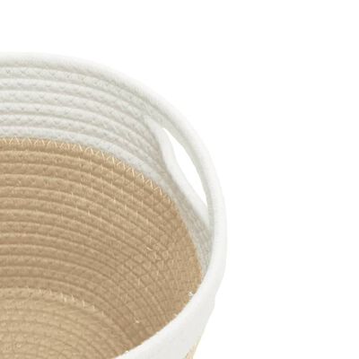 vidaXL Paniers de rangement 2 pcs beige et blanc Ø24x18 cm coton