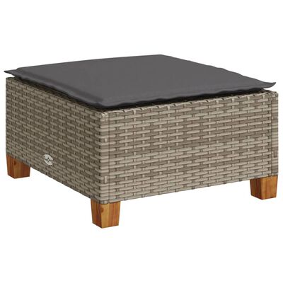 vidaXL Salon de jardin avec coussins 7 pcs gris résine tressée