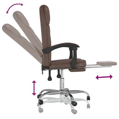 vidaXL Fauteuil inclinable de bureau Marron Similicuir