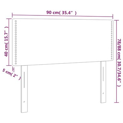 vidaXL Tête de lit à LED Gris 90x5x78/88 cm Similicuir