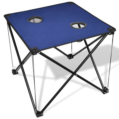 Table de camping pliante bleue