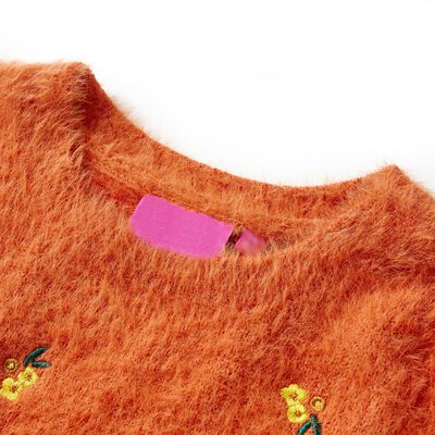 Pull-over tricoté pour enfants orange brûlé 116