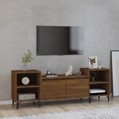 vidaXL Meuble TV Chêne marron 160x35x55 cm Bois d'ingénierie