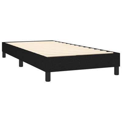 vidaXL Sommier à lattes de lit et matelas Noir 80x200 cm Tissu