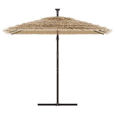 vidaXL Parasol de jardin avec LED et mât en acier marron 246x246x230cm