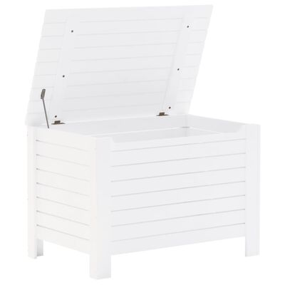 vidaXL Boîte de rangement avec couvercle RANA blanc bois massif de pin