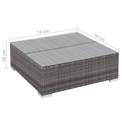 vidaXL Salon de jardin 8 pcs avec coussins Résine tressée Gris