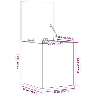 vidaXL Boîte de rangement chêne marron 40x42x46 cm bois d'ingénierie