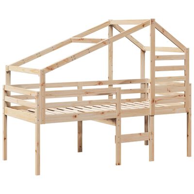 vidaXL Lit haut avec toit 75x190 cm bois de pin massif