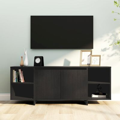 vidaXL Meuble TV Noir 130x35x50 cm Bois d'ingénierie