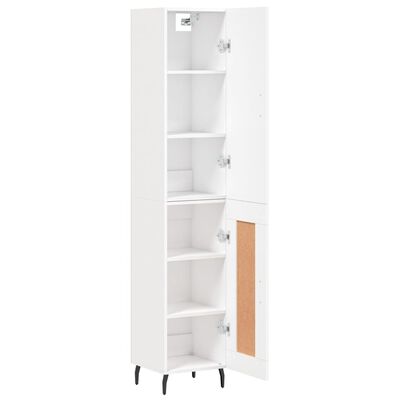 vidaXL Buffet haut Blanc 34,5x34x180 cm Bois d'ingénierie