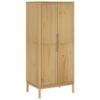 vidaXL Garde-robe FLORO cire marron 77x53x171 cm bois massif de pin