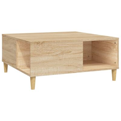 vidaXL Table basse chêne sonoma 80x80x36,5 cm bois d'ingénierie