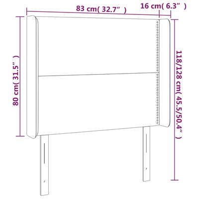 vidaXL Tête de lit avec oreilles Noir 83x16x118/128 cm Similicuir