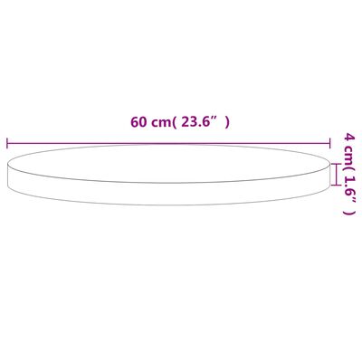 vidaXL Dessus de table Ø60x4 cm rond bois massif de hêtre