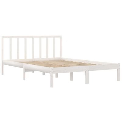 vidaXL Cadre de lit Blanc Bois de pin massif 140x200 cm