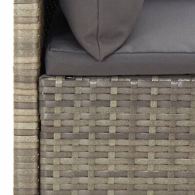 vidaXL Salon de jardin 8 pcs avec coussins Gris Résine tressée