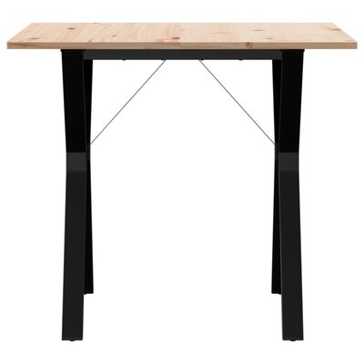 vidaXL Table à manger cadre en Y 90x90x75 cm bois de pin massif fonte