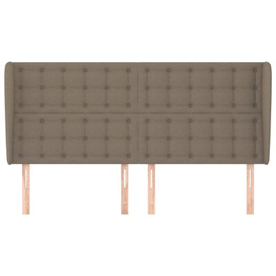 vidaXL Tête de lit avec oreilles Taupe 203x23x118/128 cm Tissu